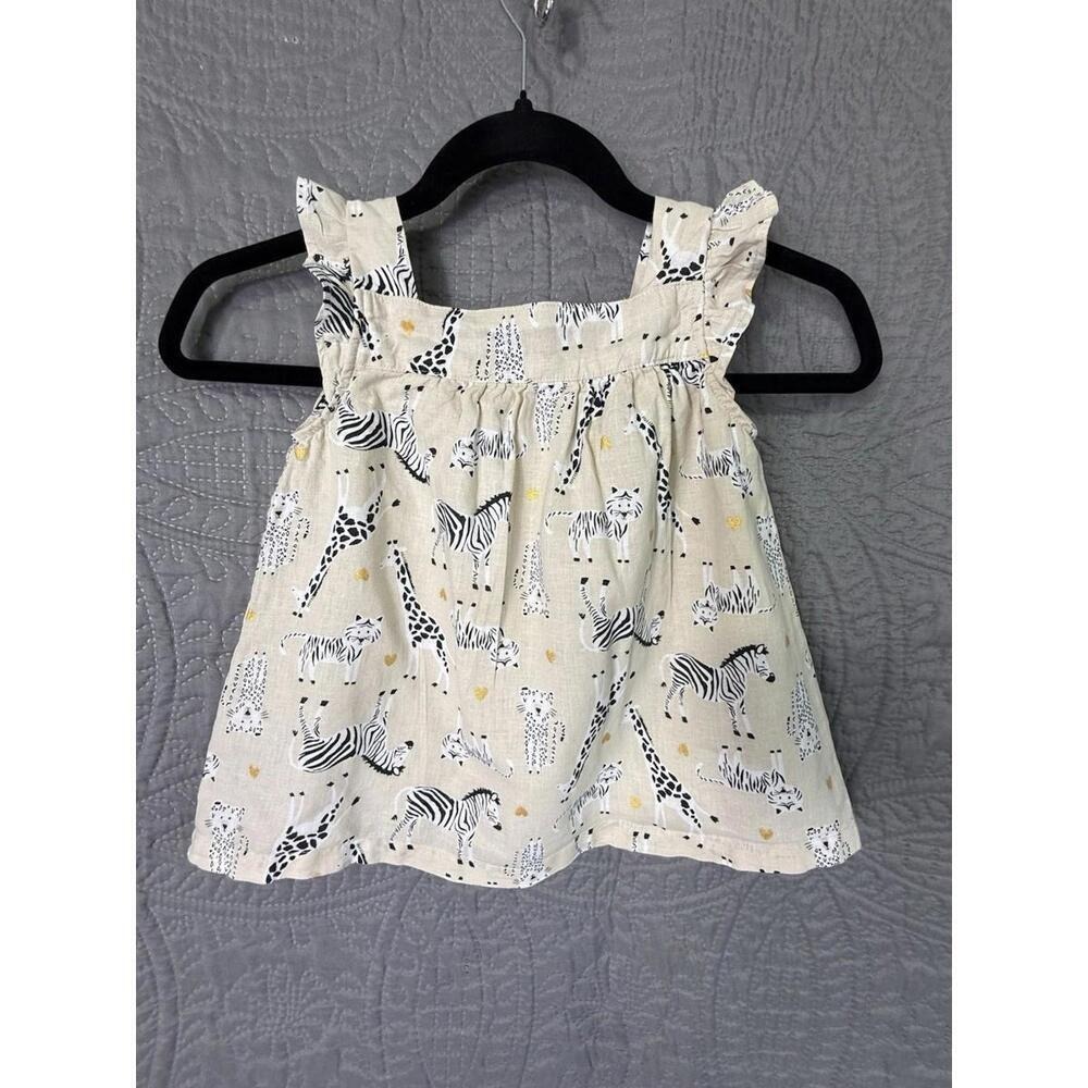 koala kids girls‎ beige zebra novelty print dress cotton & linen blend size 5T